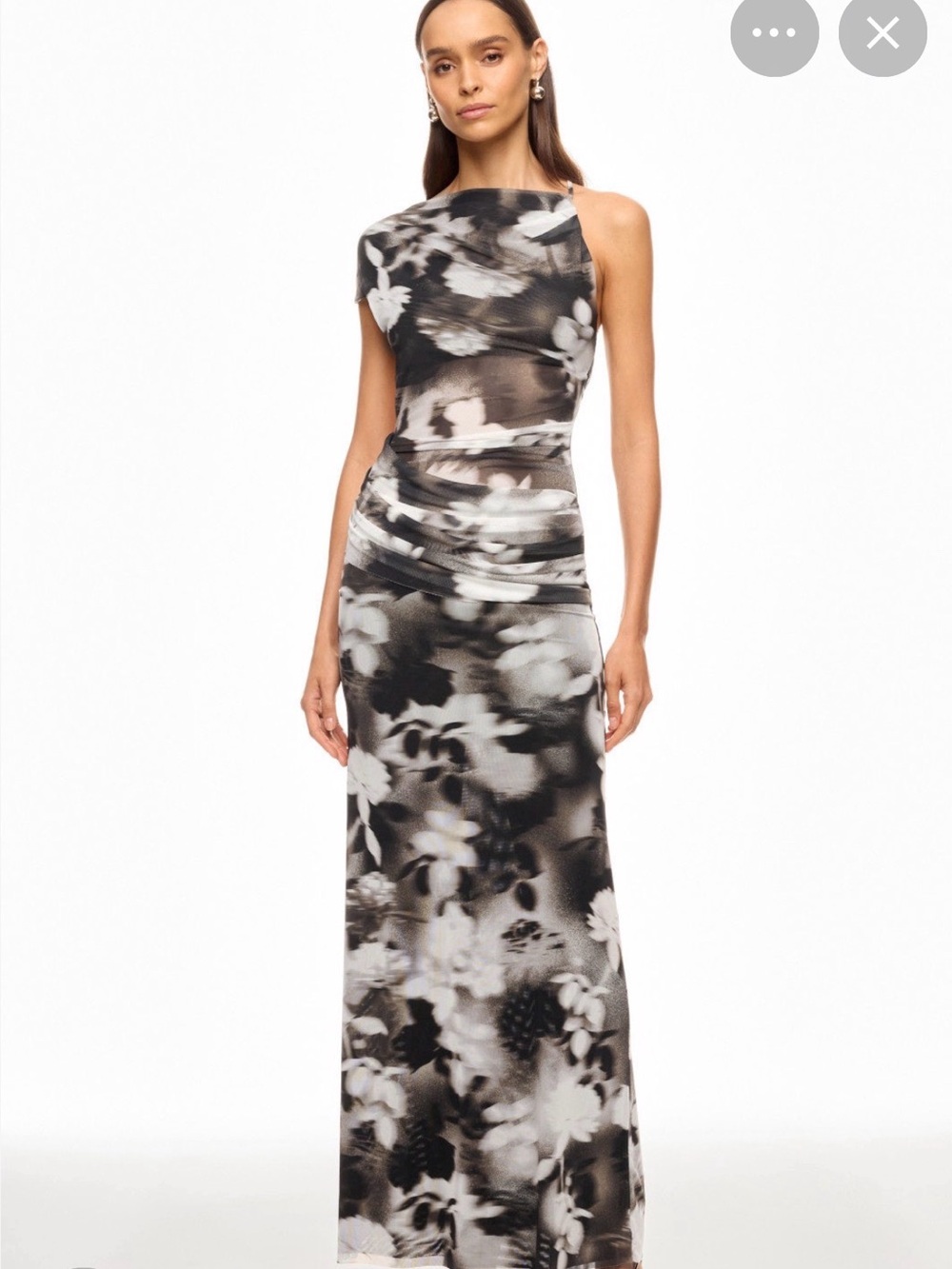 bec + bridge Neutral and Black Floral Gown